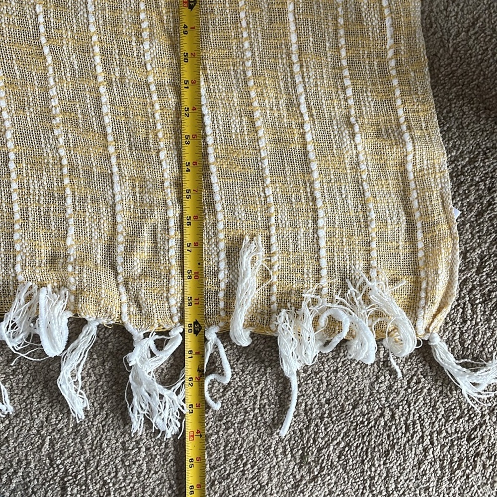 Artisan NY Home Yellow Loose Knit Decorative Throw Blanket Cozycore Scandi Boho - Picture 6 of 8